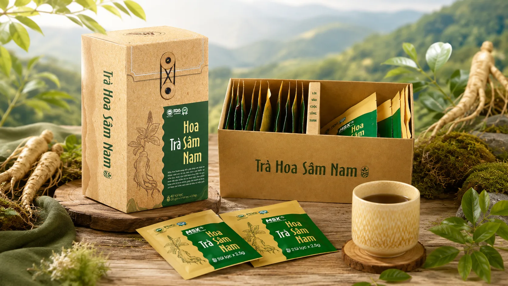 Trà Hoa Sâm Nam Mẫu Sơn Xanh